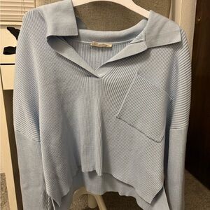 Altar'd State Light Blue V-Neck Sweater